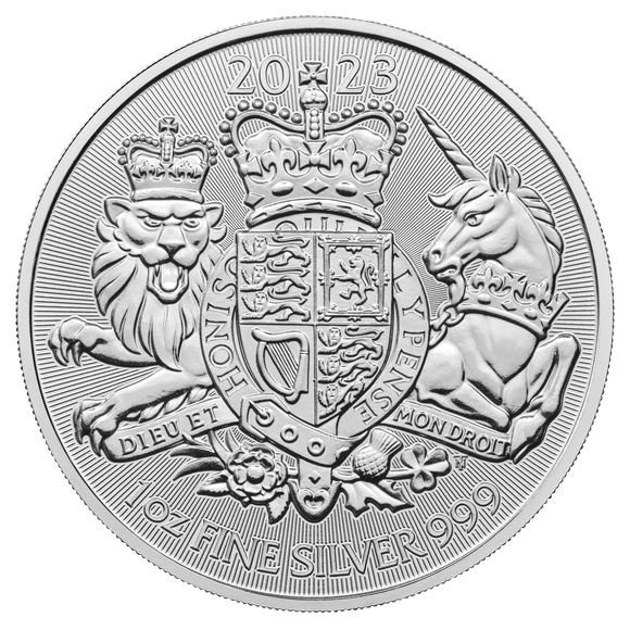 2023 1オンス イギリス 王室紋章 銀貨 39mmクリアケース付き 2ポンド ...