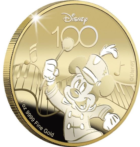 2023 1/4オンス フランス ミッキーマウス：ディズニー100周年記念 金貨