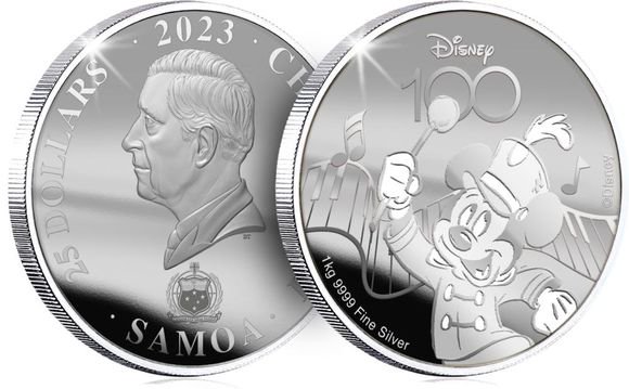 2023 1000グラム サモア ミッキーマウス：ディズニー100周年記念 銀貨 ...