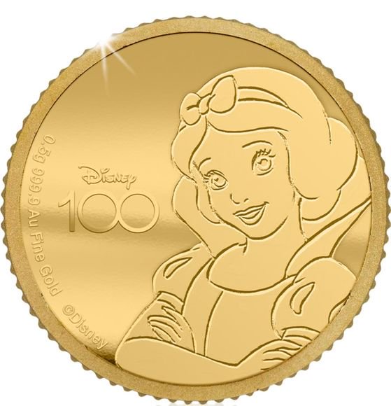2023 0.5グラム ソロモン諸島 白雪姫：ディズニー100周年記念 金貨 ...