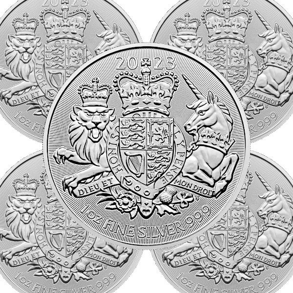2023 1オンス イギリス 王室紋章 銀貨□【5枚】セット 39mmクリア
