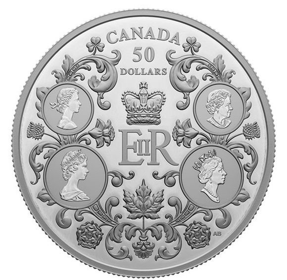 2022 5オンス カナダ 英国君主 女王エリザベス2世 銀貨 プルーフ