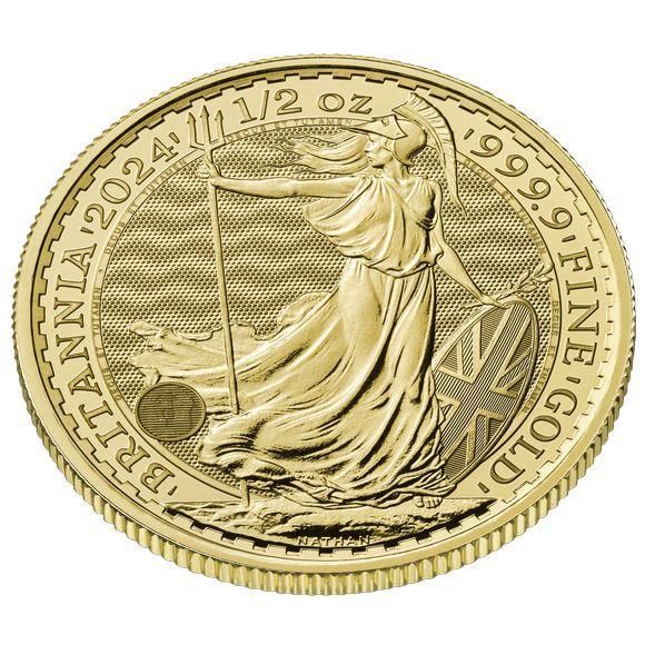 2024 1/2オンス イギリス ブリタニア 金貨 27mmクリアケース付き 新品