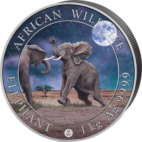 最新作 2022年 ソマリア ワイルドライフ アフリカ ゾウ 1オンス銀貨