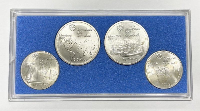 モントリオールオリンピック銀貨 5ドル×4枚 10ドル×4枚
