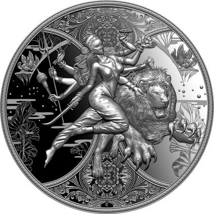2024 1オンス カメルーン ドゥルガー ヒンドゥー教 銀貨 2000フラン 