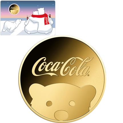 2023 1/1000オンス チャド シロクマ：コカ・コーラ 金貨 プルーフ