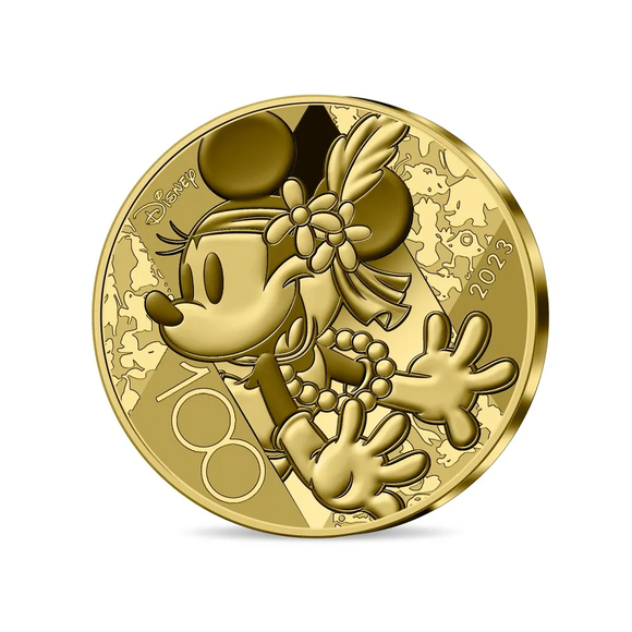 2023 0.5グラム フランス ミニーマウス：ディズニー100周年記念 金貨 