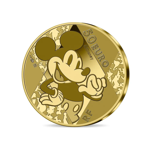 2023 1/4オンス フランス ミッキーマウス：ディズニー100周年記念 金貨
