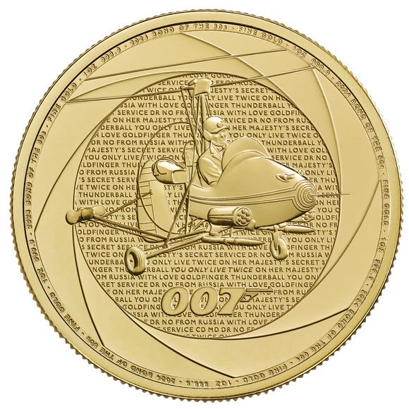 2024 1オンス イギリス 007の60年：1960年代のボンド映画 金貨 (33mmクリアケース付き) 【BU】 100ポンド 新品未使用 -  野口コイン株式会社