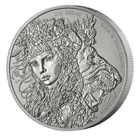 2023 1オンス セントヘレナ 妖精の女王：ウナとライオン 銀貨 プルーフ