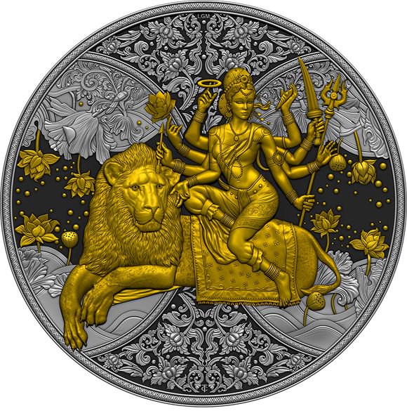 2023 1オンス カメルーン ドゥルガー ヒンドゥー教 銀貨 2000フラン 