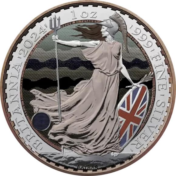 2023 1オンス イギリス ブリタニア ブルーウェーブス 彩色 銀貨 2 