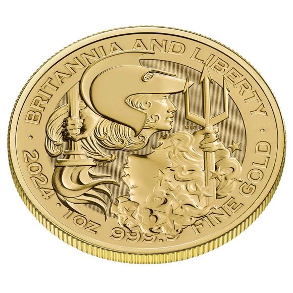 2024 1オンス イギリス ブリタニアと自由の女神 金貨 100ポンド 33mm ...