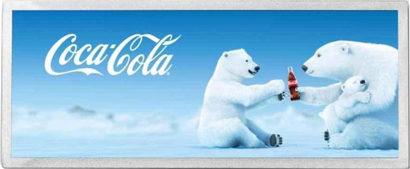 4オンス アメリカ シロクマ：コカ・コーラ 彩色 シルバーバー 新品未