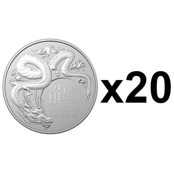 2024 1オンス オーストラリア 干支：辰(リュウ)年 銀貨 RAM製 【20枚