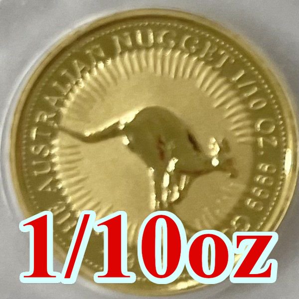 1997 オーストラリア、カンガルー金貨 1/10オンス クリアケース付き 