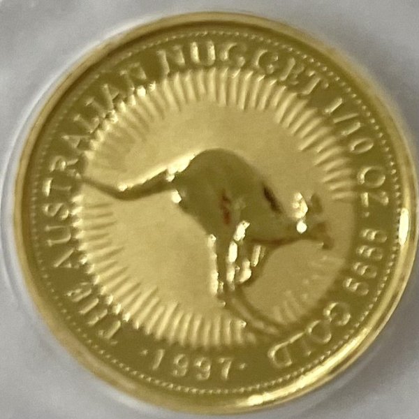 1997 オーストラリア、カンガルー金貨 1/10オンス クリアケース付き 