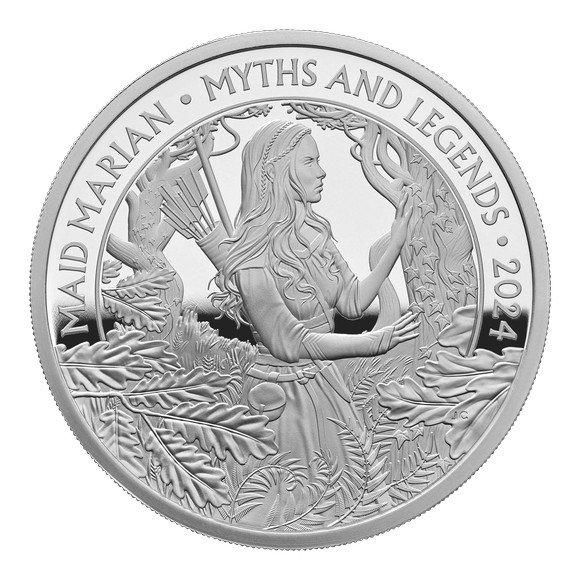 イギリス メイドマリアン 銀貨 2022年 1オンス キズ・ミルクスポット イギリス メイドマリアン 銀貨 2022年 1オンス キズ・ミルク