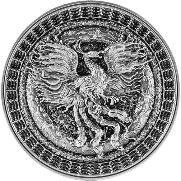 2024 1オンス ニウエ 中国のフェニックス アンティーク仕上げ 銀貨 