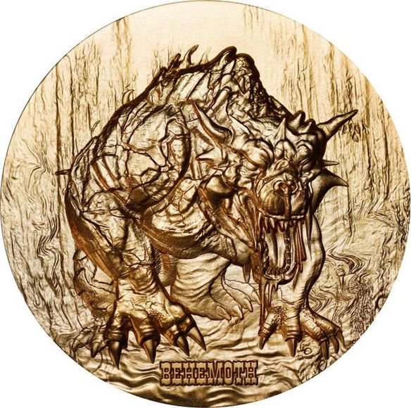 2024 2オンス カメルーン ベヒーモス(巨獣) 金メッキ 銀貨 