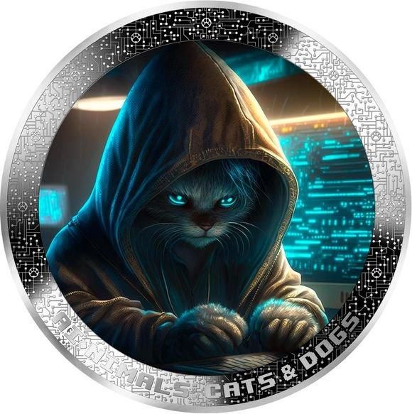 カメルーン共和国 AI ANIMALS 1オンス プルーフ銀貨 犬　137 カメルーン共和国 AI ANIMALS 1オンス プルーフ銀貨 犬 コイン