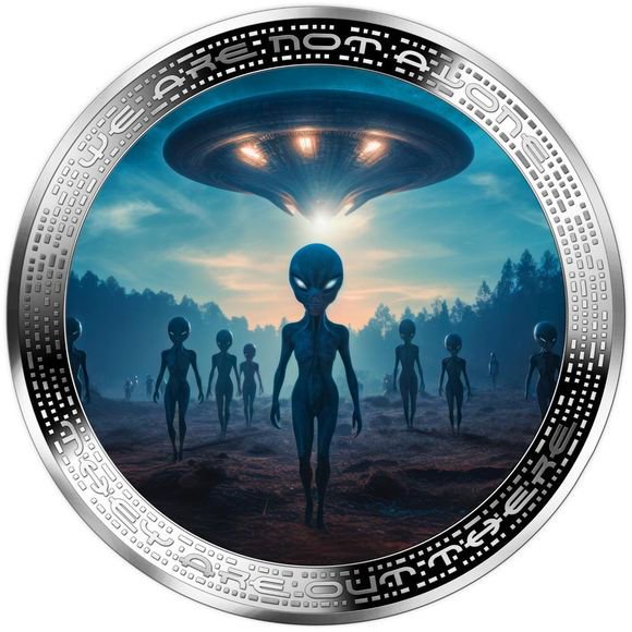 2025 1オンス カメルーン エイリアンとUFO：私たちは一人じゃないシリーズ 彩色 銀貨 プルーフ 【proof】 1000フラン 新品未使用 -  野口コイン株式会社