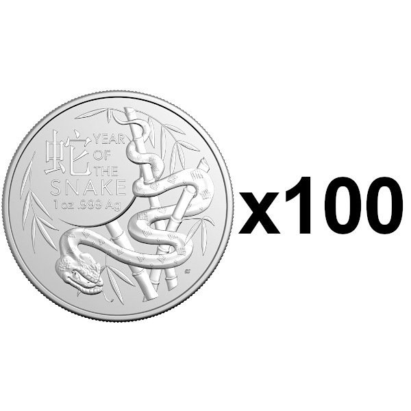 2025 1オンス オーストラリア 干支：巳(ヘビ)年 銀貨 RAM製 【100枚】セット 1ドル 新品未使用 - 野口コイン株式会社