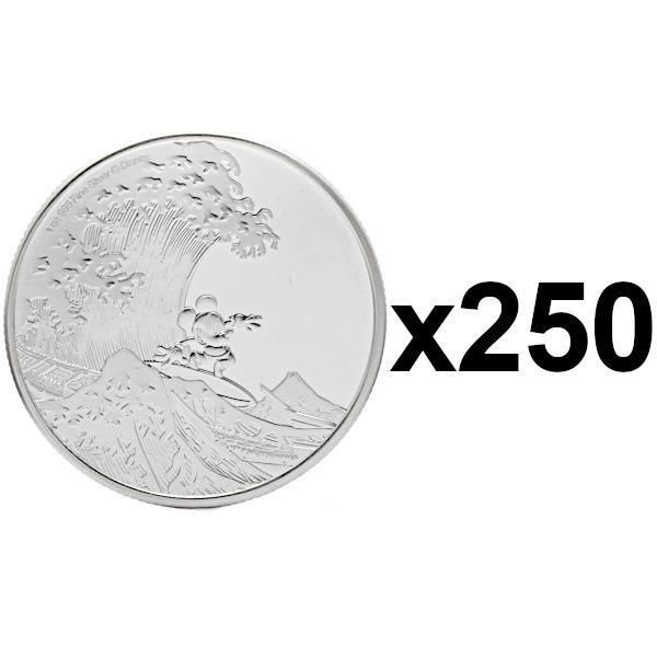 2025 1オンス ニウエ ミッキーマウスと北斎の神奈川沖浪裏 銀貨