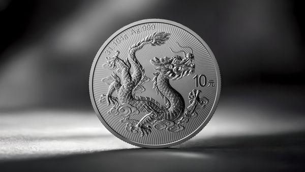 2025 1オンス 中国 雲龍図 銀貨 □【5枚】セット (38mmクリア