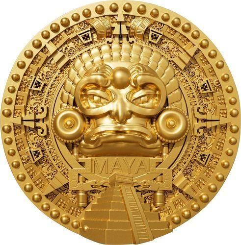 ゴールド マヤ文明 アステカ カレンダー コイン コレクション 直径40mm