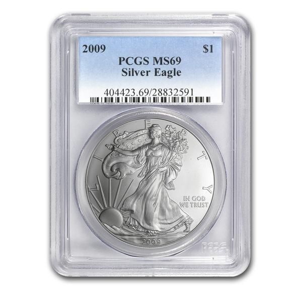 シルバーイーグル銀貨   MS69  PCGS 1986-2025 American Silver Eagle 41-pc Set PCGS MS69 | LCR Coin