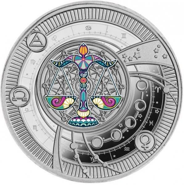 2025 カメルーン　星座銀貨　しし座　1/2オンス銀貨アンティークカラー 供給元問合せ】 カメルーン 2025年 12星座 占星術の力 やぎ座