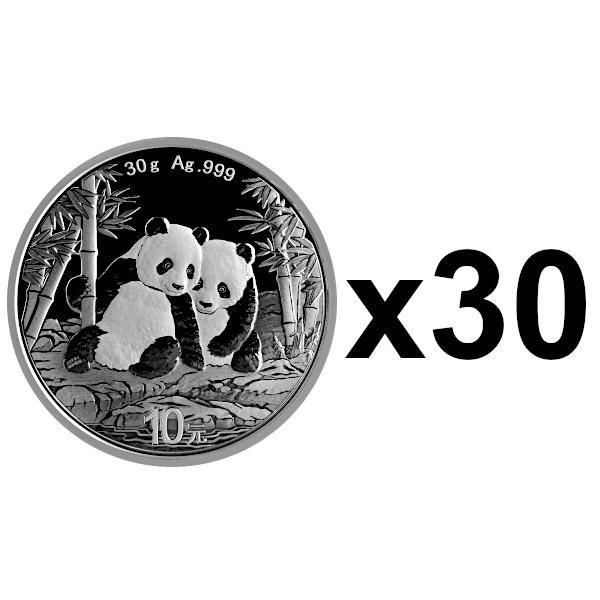 『純正ケース付き』2024年2023年(新品)中国「パンダ」純銀30グラム銀貨 保証書・カプセル付き] 2025年 (新品) 中国「パンダ」純銀 30グラム