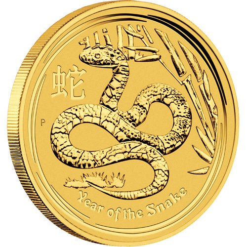 2013 オーストラリア 干支ヘビ金貨 1/4オンス クリアケース付き 新品未 