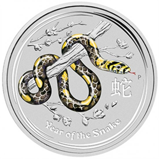 2013 オーストラリア 干支ヘビ銀貨 色付き1キロ クリアケース付き 新品