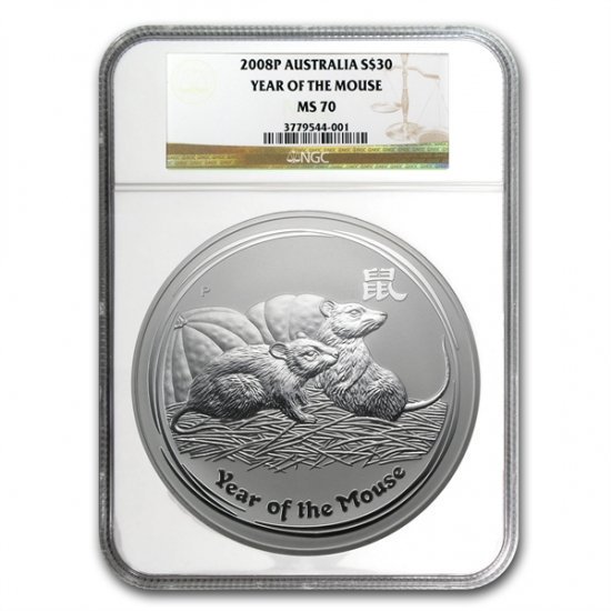 2008 オーストラリア 干支ネズミ銀貨 1キロ NGC MS 70 - 野口コイン ...