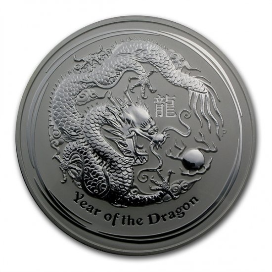 2012 オーストラリア 干支ドラゴン銀貨 1キロ クリアケース付き 新品未