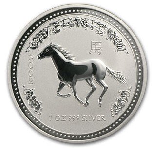 2002  オーストラリア 干支シリーズ馬 1オンス銀貨