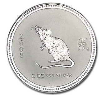 新品未使用 2008 オーストラリア 干支ネズミ銀貨 2オンス (Series I) クリアーケース付き - 野口コイン株式会社 ウィーン金貨