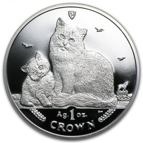 1CROWN品位限定レア☆マン島 キャットコイン 銀貨 2005 ヒマラヤン 純銀 1オンス