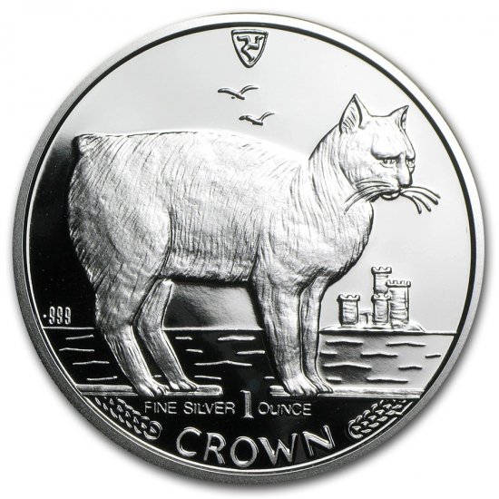 マン島　キャットコイン　1988クラウン銀貨　1オンス　銀製　マンクス