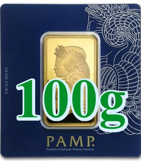 100 グラム スイス PAMP製 ゴールドバー (フォルトゥナ) - 野口コイン