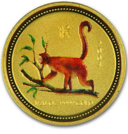 2004オーストラリア 干支 猿金貨 1/2オンス (Series I) クリアケース付き - 野口コイン株式会社