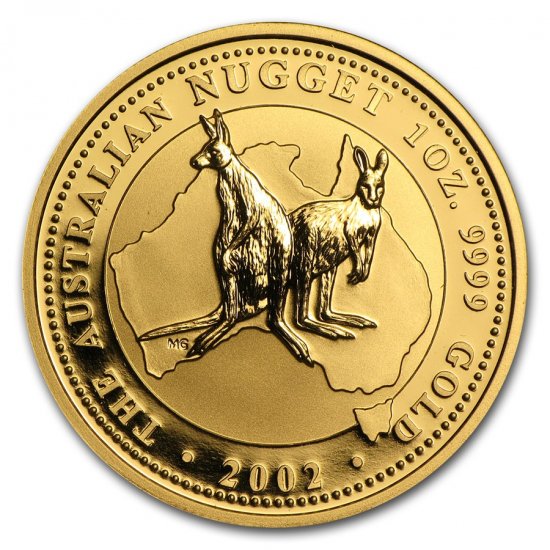 2002 オーストラリア、カンガルー金貨１オンス クリアケース付き 新品 