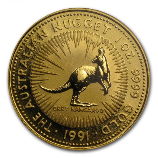 1991 オーストラリア、カンガルー金貨１オンス クリアーケース付き