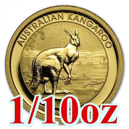 2013 オーストラリア、カンガルー金貨 1/10オンス クリアケース付き