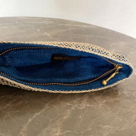 ラオス 葛糸 編みポーチ | ラオス カム族の手仕事 - ナチュラル