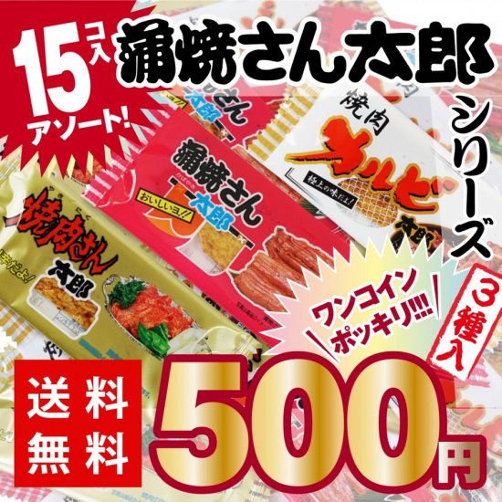 送料無料 500円ポッキリ 菓道 蒲焼屋さん太郎シリーズ3種 15個