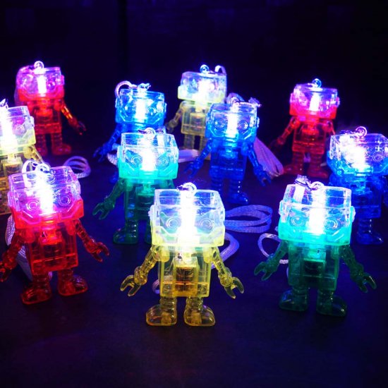 光る ロボット ペンダントのおもちゃ 24入 光るおもちゃ 縁日 お祭り景品玩具の2丁目ひみつ基地